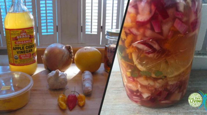 Homemade Fire Cider Tonic with ACV for Fighting Cold and Improving Digestion